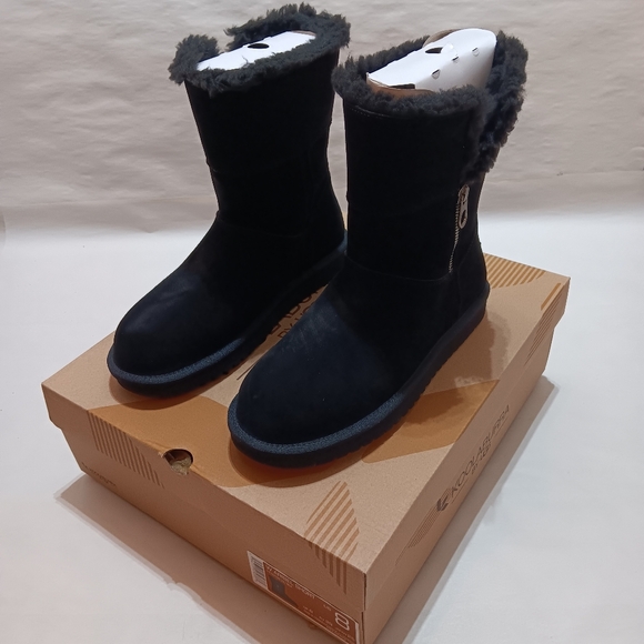 Koolaburra By UGG Aribel Short Boots Women Size 8 US Black Suede Wool - Picture 5 of 9